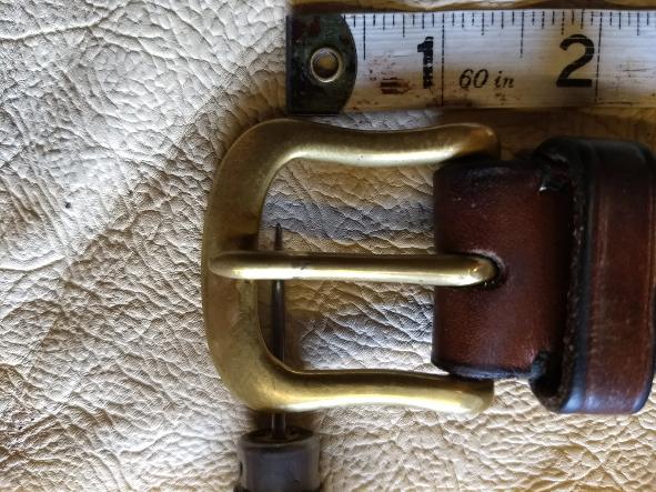 Leather belt measuring point at the buckle