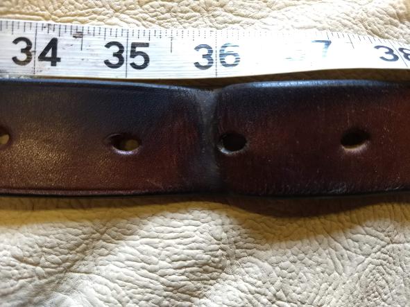 leather belt measured to the hole that you use